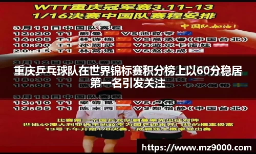 重庆乒乓球队在世界锦标赛积分榜上以60分稳居第一名引发关注