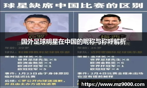 国外足球明星在中国的昵称与称呼解析
